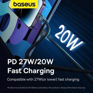 کابل تبدیل USB-C به لایتنینگ بیسوس مدل B-P103 طول 1 متر