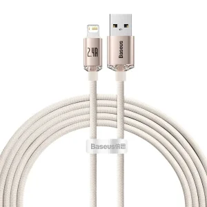 کابل USB به لایتنینگ باسئوس مدل  Crystal Shine Series طول 2 متر