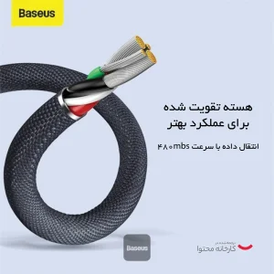 کابل USB به لایتنینگ باسئوس مدل  Crystal Shine Series طول 2 متر