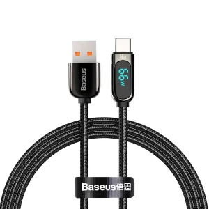 کابل تبدیل USB به USB-C باسئوس مدل Digital Display 66w طول 1 متر