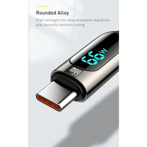 کابل تبدیل USB به USB-C باسئوس مدل Digital Display 66w طول 1 متر