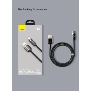 کابل تبدیل USB به USB-C باسئوس مدل Digital Display 66w طول 1 متر