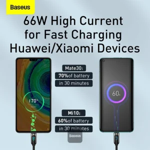 کابل تبدیل USB به USB-C باسئوس مدل Digital Display 66w طول 1 متر