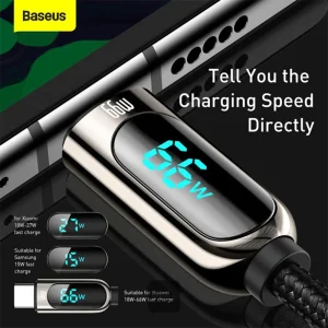کابل تبدیل USB به USB-C باسئوس مدل Digital Display 66w طول 1 متر