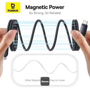 کابل USB-C بیسوس مدل PicoGo Magnetic 240W طول 1 متر
