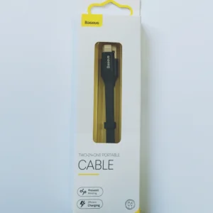 کابل تبدیل USB به لایتنینگ / microUSB / باسئوس مدل Two-in-One 01 طول 0.23 متر
