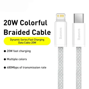 کابل تبدیل USB-C به لایتنینگ باسئوس مدل CALD000002 طول 1 متر