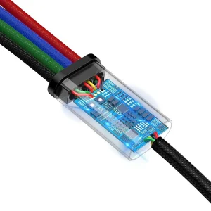 کابل تبدیل USB به لایتنینگ/ microUSB/ USB-C باسئوس مدل CA1T4-C01 طول 1.2 متر
