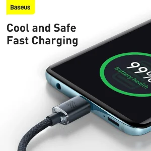 کابل USB به USB-C باسئوس مدل Crystal Shine Series (100W) طول 2 متر
