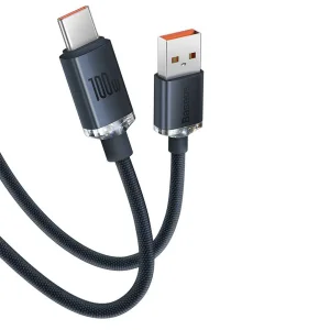 کابل USB به USB-C باسئوس مدل Crystal Shine Series (100W) طول 2 متر