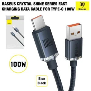 کابل USB به USB-C باسئوس مدل Crystal Shine Series (100W) طول 2 متر