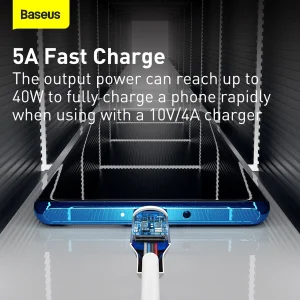 کابل تبدیل USB به USB-C بیسوس مدل Simple Wisdom-40W طول 1.5 متر بسته 2 عددی