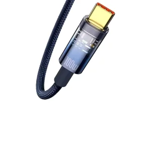کابل تبدیل USB به USB-C بیسوس مدل Explorer Series 100W طول 2 متر