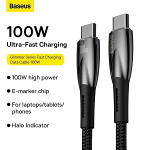 کابل تبدیل usb-c بیسوس مدل Glimmer CADH000701 طول 1 متر