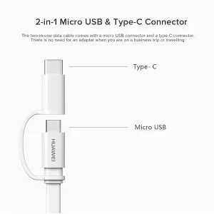 کابل تبدیل USB به USB-C / MicroUSB هوآوی مدل AP55S  طول 1.5 متر