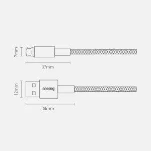 کابل  تبدیل USB به لایتنینگ باسئوس مدل Tungsten طول 2 متر