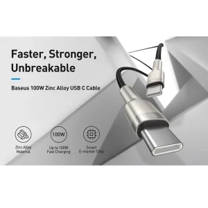 کابل تبدیل USB-C باسئوس مدل Cafule Series Metal Data Cable (100W) طول 1 متر