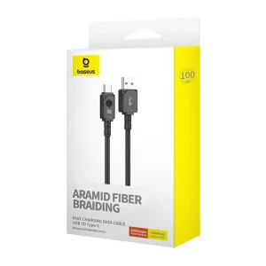 کابل تبدیل USB به USB-C بیسوس مدل Unbreakable Series 100W طول 1 متر