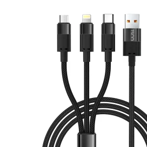 کابل تبدیل USB به USB-C | microUSB | لایتنینگ تسکو مدل TCT 111 طول 1.2 متر