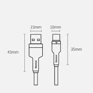 کابل تبدیل USB به USB-C بیسوس مدل CAKF000201 66W طول 2 متر