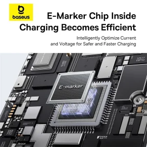 کابل تبدیل 1 به 2 USB-C بیسوس مدل Free2Pull 100W طول 1 متر