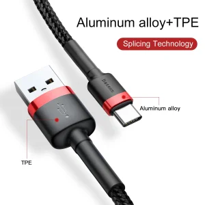 کابل تبدیل USB به USB-C بیسوس  مدل CATKLF-C91 Cafule طول 2 متر