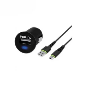 شارژر فندکی فیلیپس مدل DLP-2520U به همراه کابل تبدیل microUSB
