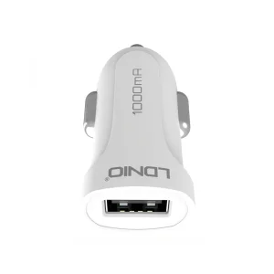 شارژر فندکی 5 وات الدینیو مدل C17 به همراه کابل usb به لایتنینگ