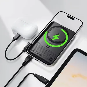 پاوربانک بی سیم 20 وات ایس فست مدل M30 ظرفیت 5000 میلی‌آمپرساعت به همراه کابل USB-C