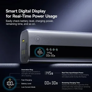 پاوربانک 145 وات بیسوس مدل EnerGeek GR11 ظرفیت 20000 میلی‌آمپرساعت