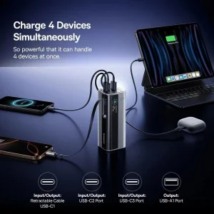 پاوربانک 145 وات بیسوس مدل EnerGeek GR11 ظرفیت 20000 میلی‌آمپرساعت
