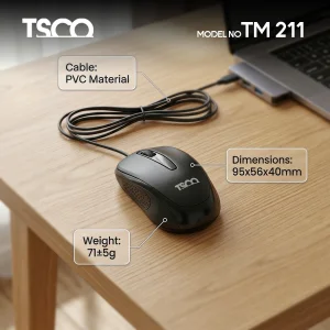 ماوس با سیم تسکو مدل TM 211