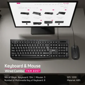 کیبورد و ماوس باسیم تسکو مدل TKM 8057