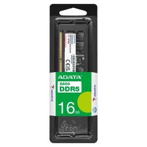 رم دسکتاپ DDR5 ای دیتا مدل U-DIMM ظرفیت 16 گیگابایت، با فرکانس 5600 مگاهرتز، تایمینگ CL46 و معماری تک‌کاناله