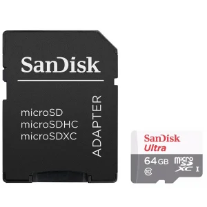 کارت حافظه microSDXC سن دیسک مدل Ultra کلاس 10 استاندارد UHS-I U1 سرعت 48MBps 320X همراه با آداپتور SD ظرفیت 64 گیگابایت
