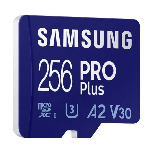 کارت حافظه MicroSDXC سامسونگ مدل Samsung PRO PLUS UHS-I U3 A2 V30 ظرفیت 256 گیگابایت به همراه آداپتور SD