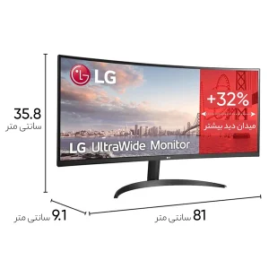 مانیتور خمیده 34 اینچ ال جی مدل 34WQ60C-B با وضوح UWQHD، پنل IPS و نرخ به‌روزرسانی 60 هرتز