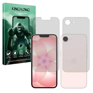 محافظ صفحه نمایش مات کینگ کونگ مدل هیدروژلی مناسب برای گوشی موبایل اپل iPhone 17e به همراه محافظ پشت گوشی