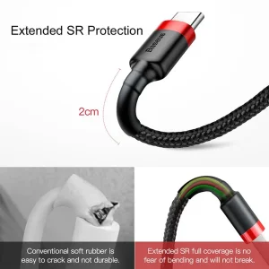 کابل تبدیل USB به USB-C بیسوس مدل CATKLF-B91 Cafule طول  1 متر