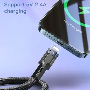 کابل تبدیل USB-C به لایتنینگ یسیدو مدل CA107 6mm طول 1.2 متر