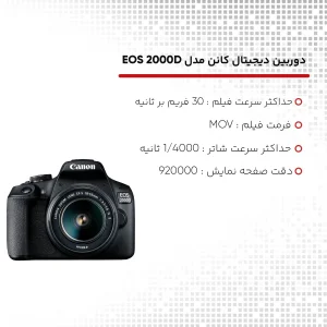 دوربین دیجیتال کانن مدل EOS 2000D به همراه لنز 18-55 میلی متر IS II