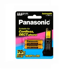 باتری نیم قلمی قابل شارژ پاناسونیک مدل 650mAh-AAA بسته 2 عددی