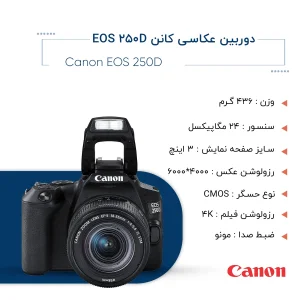 دوربین دیجیتال کانن مدل EOS 250D به همراه لنز 18-55 میلی متر DC III