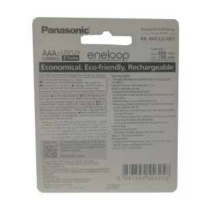 باتری نیم قلمی قابل شارژ پاناسونیک مدل bk-4hcce/4bt/Eneloop pro بسته 2 عددی