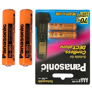 باتری نیم قلمی قابل شارژ پاناسونیک مدل 650mAh-AAA بسته ۲ عددی