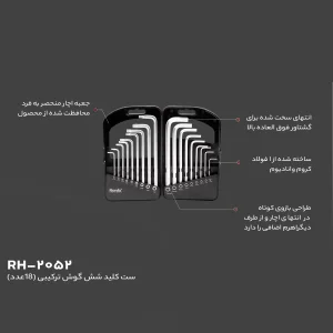 مجموعه 18 عددی آچار آلن و آچار ستاره‌ای رونیکس مدل NIX-2052