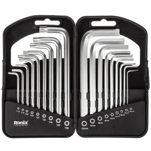 آچار آلن و ستاره ای رونیکس مدل 2051HEX-KEY مجموعه 18 عددی