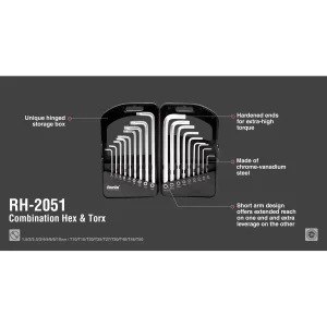 آچار آلن و ستاره ای رونیکس مدل 2051HEX-KEY مجموعه 18 عددی