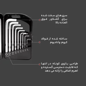 آچار آلن و ستاره ای رونیکس مدل 2051HEX-KEY مجموعه 18 عددی