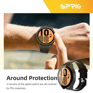 کاور اسپریگ مدل PC-Bumper مناسب برای ساعت هوشمند سامسونگ Galaxy Watch 4 40mm به همراه محافظ صفحه نمایش